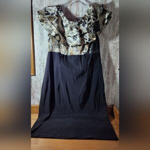 Alyx Black and Patterned Midi Dress